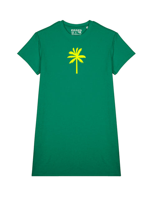 Badstof Dress Palm Velvet Yellow - Green